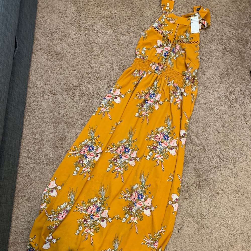 Yellow floral maxi